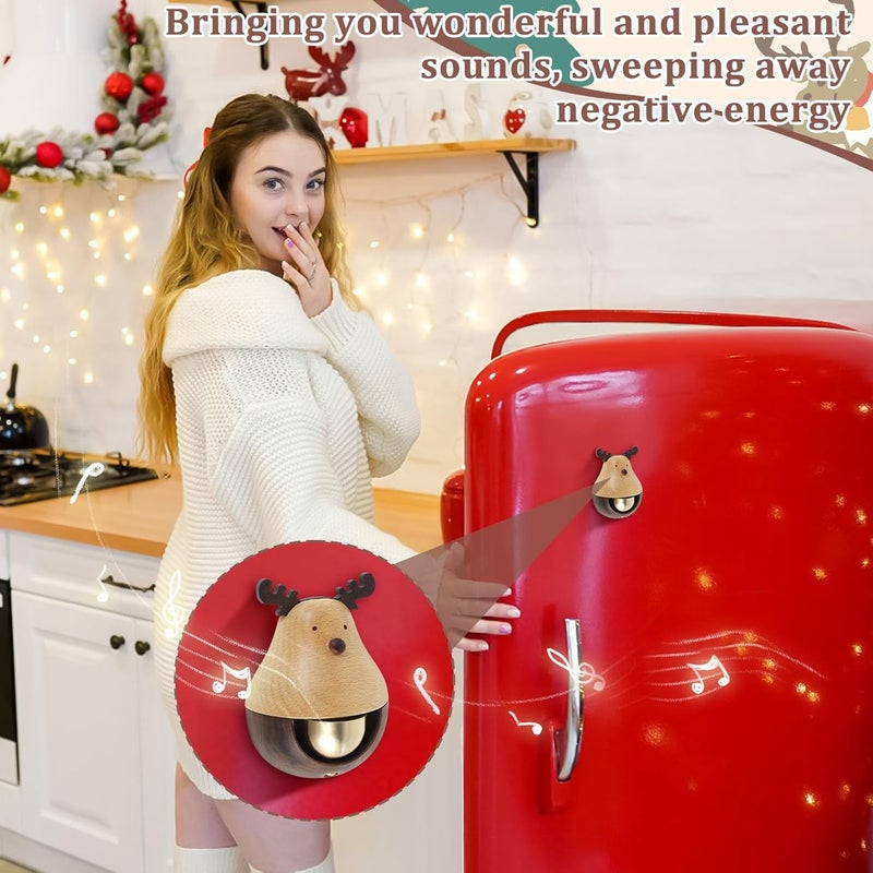 ويندفورج كرافت جرس باب خشبي مغناطيسي التثبيت، جرس باب خشبي ذاتي اللصق، جرس باب، مدخل تجاري، جدار الباب، ديكور خزانة ملابس المتجر - Image 4