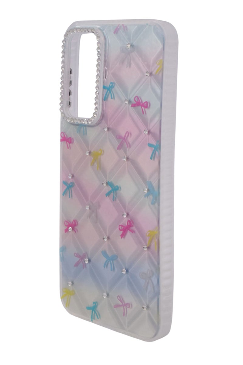 CFS TPU Bows Printed Back Cover Case with Rhinestone Camera Border For Samsung Galaxy A16 - Multicolor - Image 3