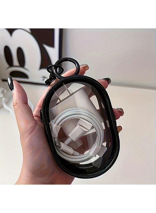 White Portable PVC Transparent Storage Box For Earphones Cables Jewelry - Image 2