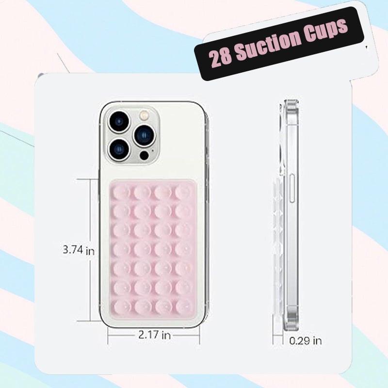 Rookii 3 PCS Double Sided Phone Suction Pad,Sticky Phone Case for Wall ands-Free Fidget Toy Mirror Shower,Suction Cup Holder for Car Mobile Power Supplies (Black White Pink) - Image 5