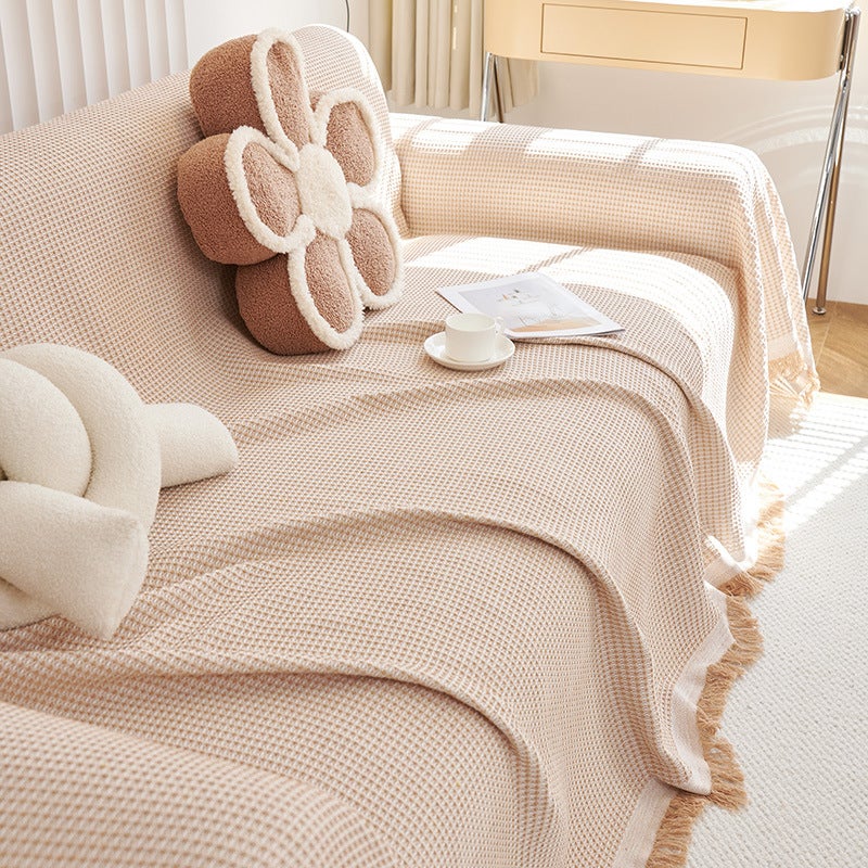 Knitted Universal Sofa Towel Nordic Ins Style Cover Cloth Full Cover Sofa Cushion Cover Cover Blanket Single Three-Person Four Seasons Universal - Image 1