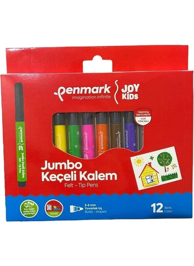 PENMARK HS-706-12 Super Washable Jumbo Felt Pen Set of 12 