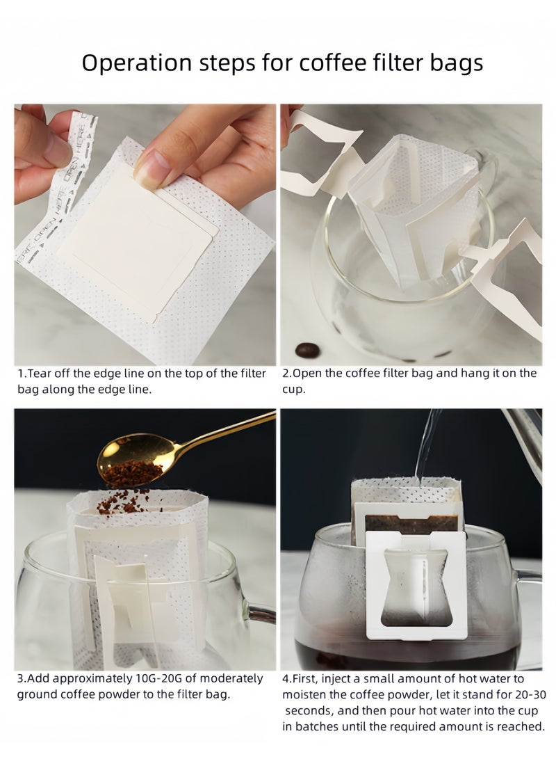 50-Piece Drip Coffee Filter Paper Bag White 7.5 x 9cm  - Image 3