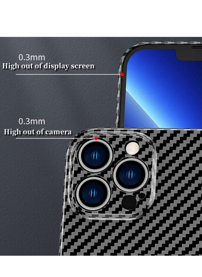 Raxoom Personality Handsome Light Thin Carbon Fiber Pattern PC Phone case Compatible with iPhone 15 Pro Unique Comfortable Cool Shockproof Back Cover