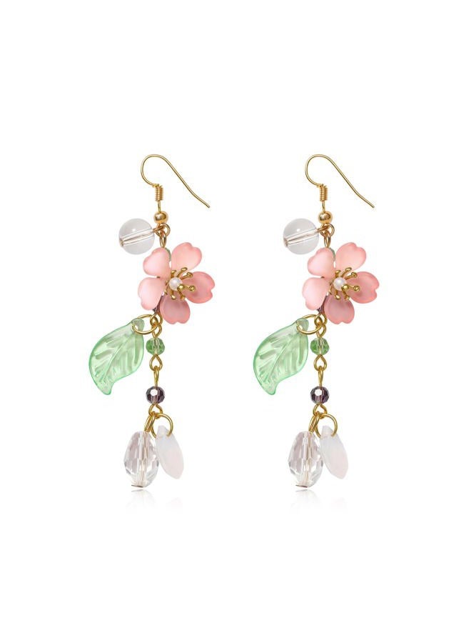 ecozran Daisy Flower Earrings for Women, Cute Sunflower Small Dangle Drop Earrings Gold Minimal Vintage Daisy Flower Hook Earrings Statement Jewelry Gift for Women Sweet Earrings（D-Pink1）, Samll, - Image 1