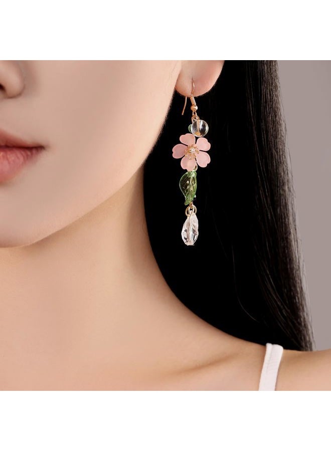 ecozran Daisy Flower Earrings for Women, Cute Sunflower Small Dangle Drop Earrings Gold Minimal Vintage Daisy Flower Hook Earrings Statement Jewelry Gift for Women Sweet Earrings（D-Pink1）, Samll, - Image 3