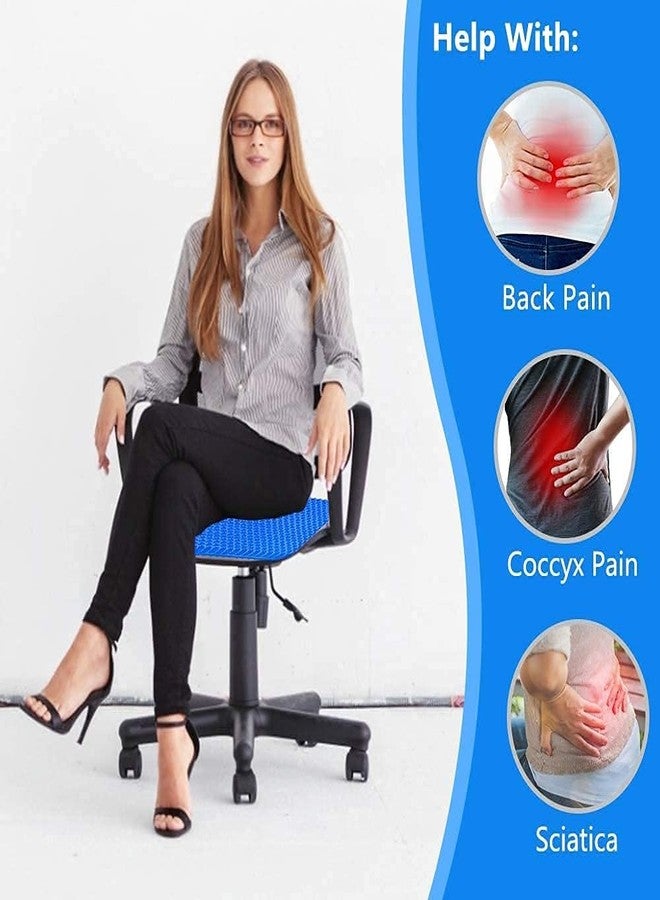 Zextixy وسادة مقعد جل زيكستيكسي، وسادة جل كبيرة جدًا قابلة للتهوية على شكل خلية نحل، تمتص نقاط الضغط، وسادة مقعد بغطاء مانع للانزلاق لكرسي المكتب والمنزل والسيارات والكراسي المتحركة (سميكة جدًا، زرقاء) - قطعة واحدة - Image 5