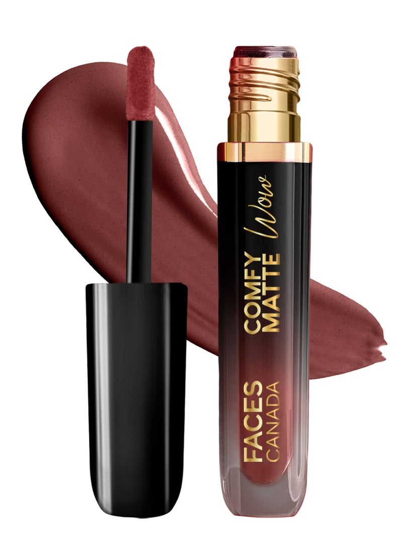 Facescanada فيس كندا أحمر شفاه سائل مريح غير لامع - كاكاو كراش 07، 3.8 مل | تطبيق بلمسة واحدة | صبغة عالية | ارتداء مريح | ينزلق بسلاسة | يدوم طويلاً | مقاوم للنقل - Image 1