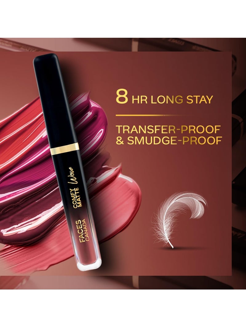 Facescanada فيس كندا أحمر شفاه سائل مريح غير لامع - كاكاو كراش 07، 3.8 مل | تطبيق بلمسة واحدة | صبغة عالية | ارتداء مريح | ينزلق بسلاسة | يدوم طويلاً | مقاوم للنقل - Image 5