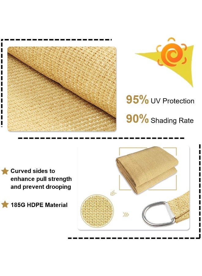 HASTHIP® Rectangle Sun Shade Sail, 2x3m Breathable Waterproof UV Protection Shade Roof Cover, Portable Durable Sun Shade Sail, Awning Shelter with Fixing Kit, Large Sand Shade for Patio, Deck, Porch - Image 4