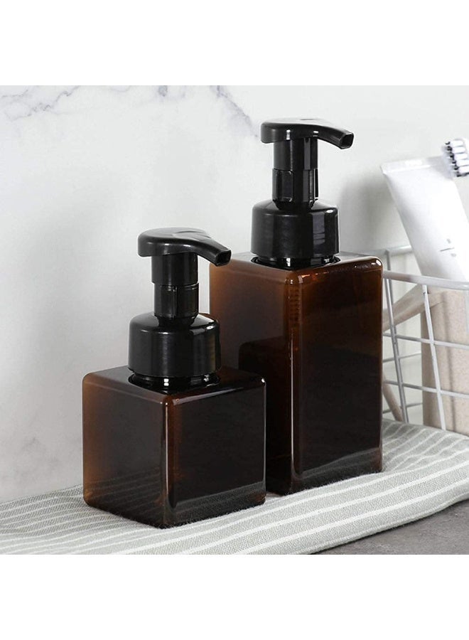 2 Pcs Foaming Soap Dispenser, Hand Foam Soap Dispenser, 450Ml Refillable Pump Plastic Bottle, Large Capacity, Save Soap, Easy to Use, for Liquid Soap, Shampoo, Body Wash, Brown - Image 5