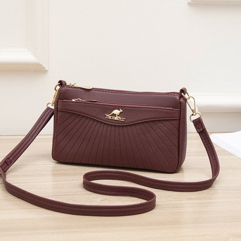 Baidaihu Women's Soft PU Leather Small Square Shoulder Bag, Multi-Compartment - Image 4