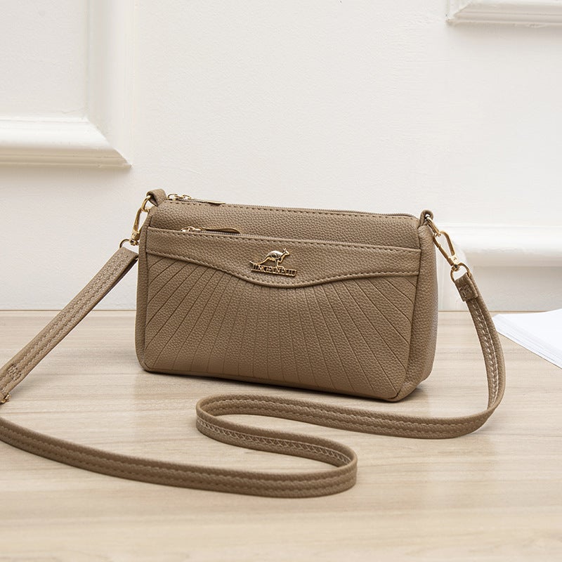 Baidaihu Women's Soft PU Leather Small Square Shoulder Bag, Multi-Compartment - Image 3