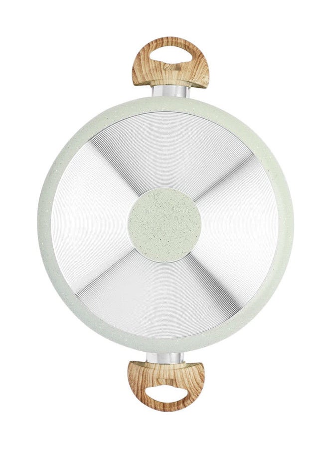 Trust Non-Stick Aluminum Cooking Pot With Aluminum Lid With Soft Touch Wood Handle Light Green/Brown/Silver  - Image 5