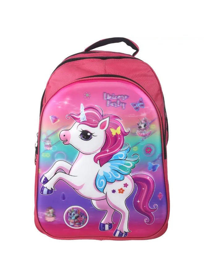 شنطة ظهر مدرسية 4D قماش للاطفال ستار، 16 بوصة، 3 سوستة - Image 1