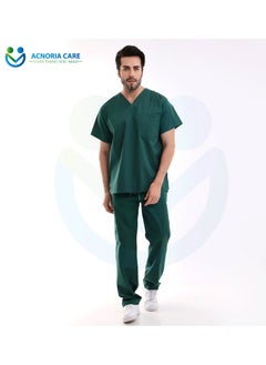 ACNORIA CARE Men's Medical Scrubs Consisting Of Two Pieces 100% Cotton Blouse And Pants Olive Green Color - Size XXL - From Acnoria Care  - Image 3