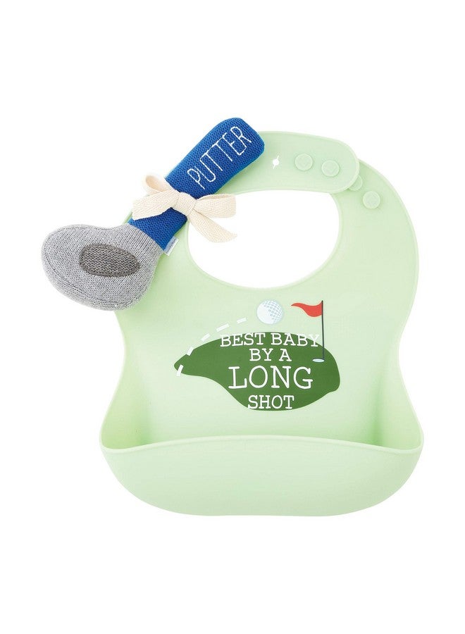 Mud Pie Silicone Baby Golf Bib Set with Golf Putter Rattle - Image 1