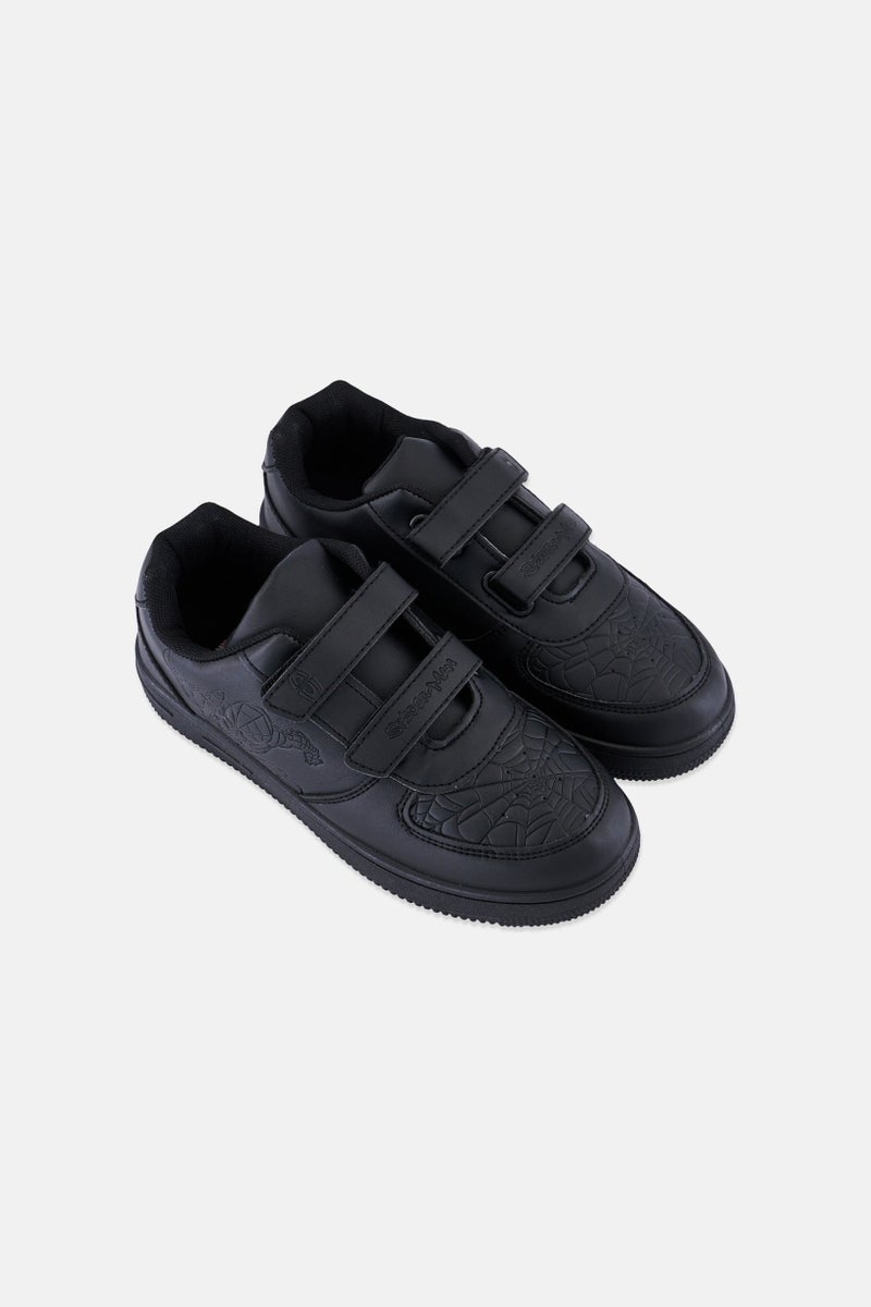 MARVEL أحذية كاجوال للأطفال الأولاد سبايدرمان بإغلاق فيلكرو، سوداء - Image 4