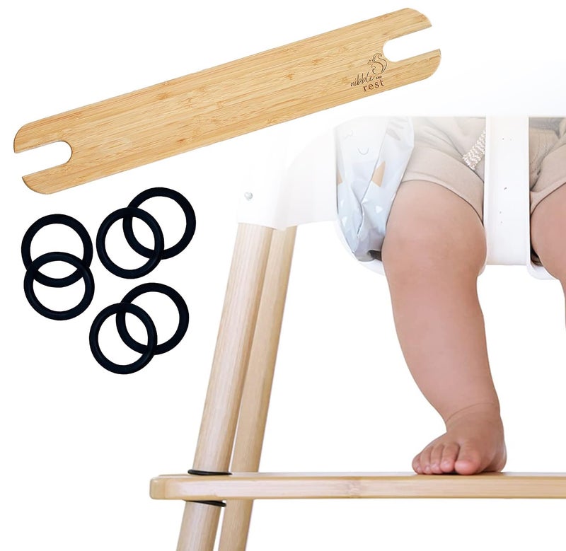 Nibble and Rest Woodsi Footsi Highchair Footrest for IKEA Antilop, Bamboo Wooden Footrest, Height Adjustable, High Chair Accessories,Suitable Footstool with Rounded Corners - Image 2