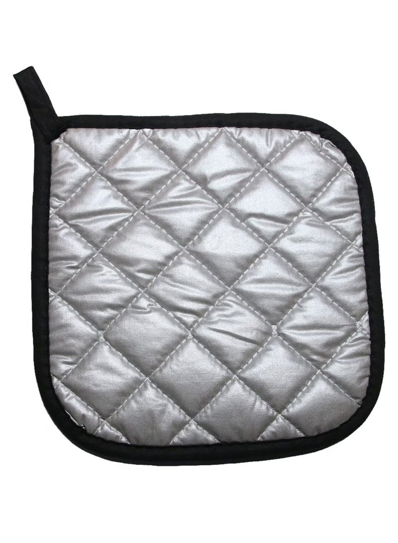 LUBUFAN 5 PCS Pot Holders for Kitchen, Cotton Potholers with Great Heat Resistance, Hot Pads, Trivets for Cooking and Baking (Black) - Image 3