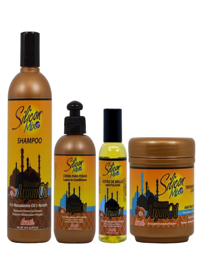 Silicon Mix Moroccan Argan Oil 4-Piece Set: Repairing Dry, Damaged Hair - Image 1