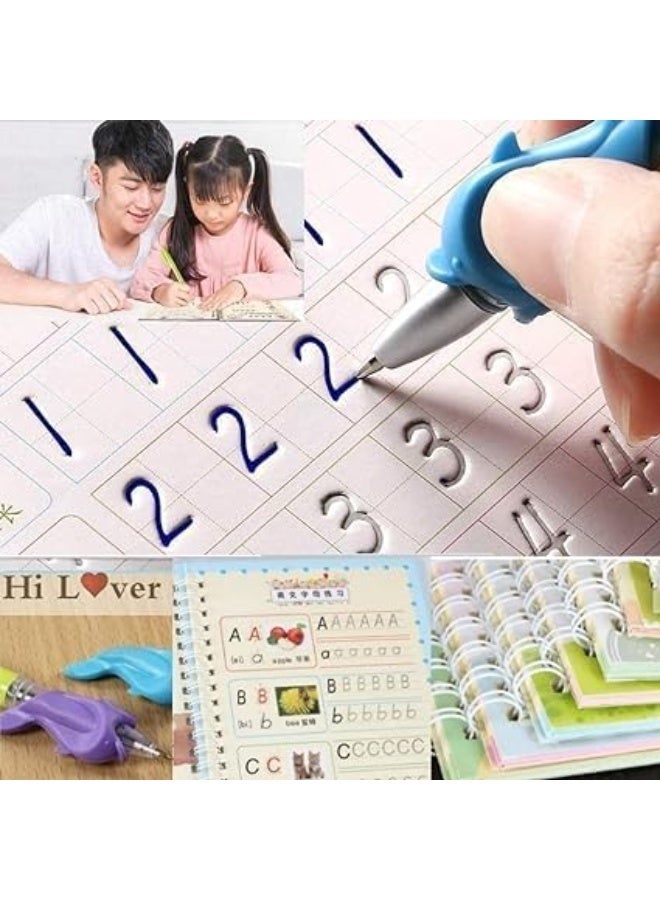 Magic Reusable Copybook Set for Kids Handwriting and Drawing Practice 4 Books with Pen and 10 Refills English Writing Workbook Early Learning Educational Kit - Image 3