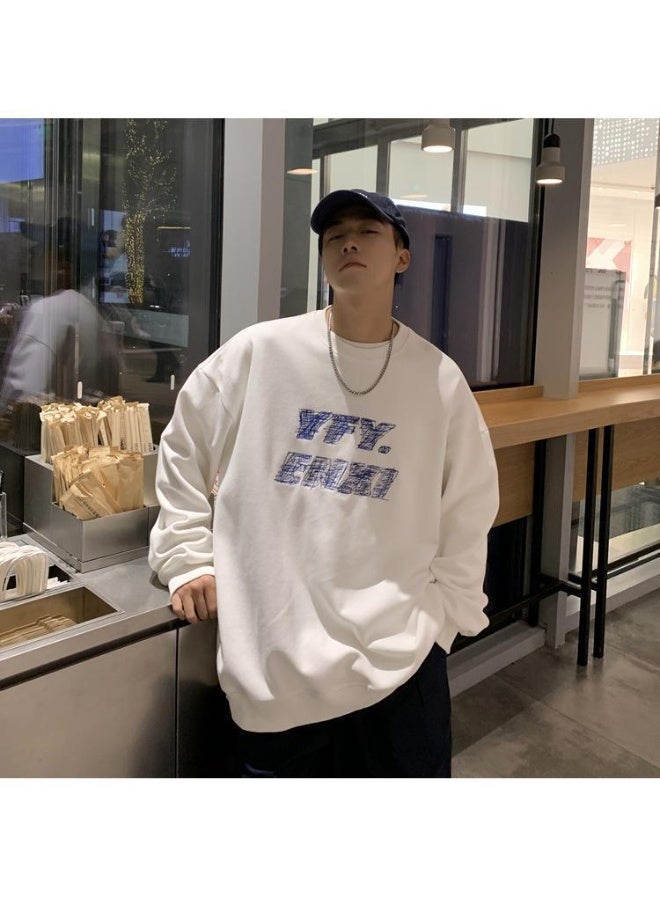 KUYING New Round Neck Retro Printed Hooded Sweatshirt - Image 3