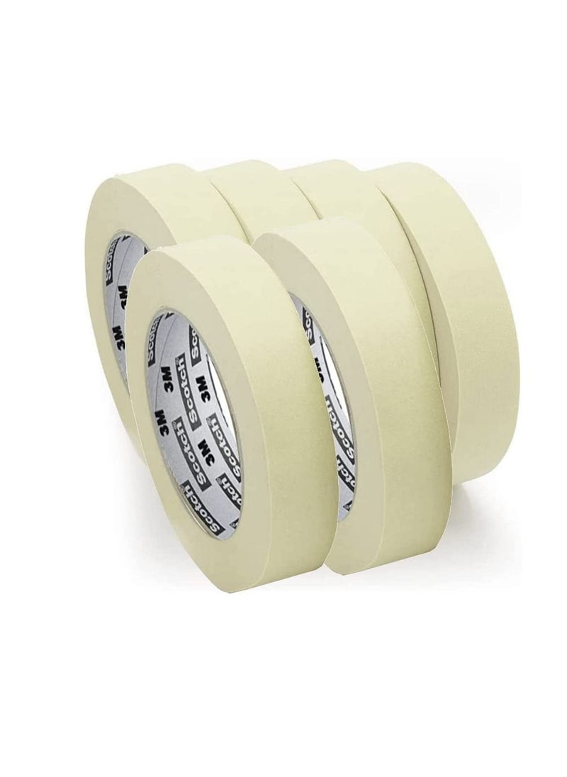 Scotch  Scotch 3M P3610 Masking Tape 24MM X 50MM Masking Tape General Purpose Painter's Tape Bulk for Painting, Labeling, Packing, Craft, Home, Office, School (6, 24mm (1inch) x 50 Meter)  - Image 2