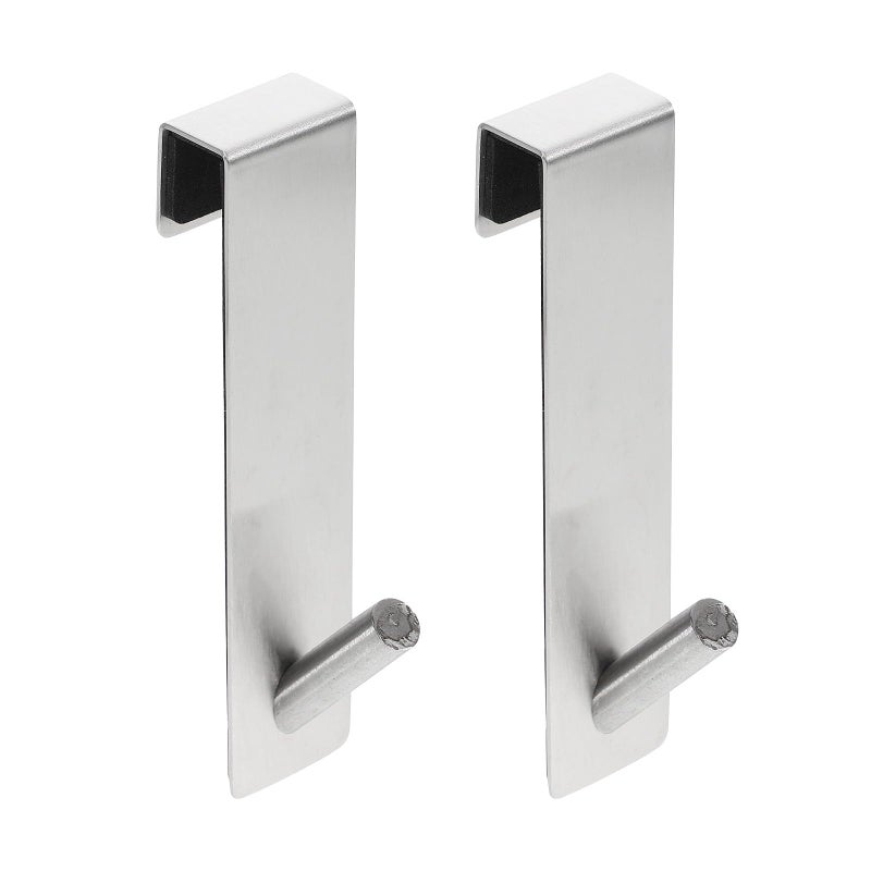 2 Pack Stainless Steel Over Door Hooks No Drill Towel Robe Coat Hooks For Bathroom Bedroom - Image 2