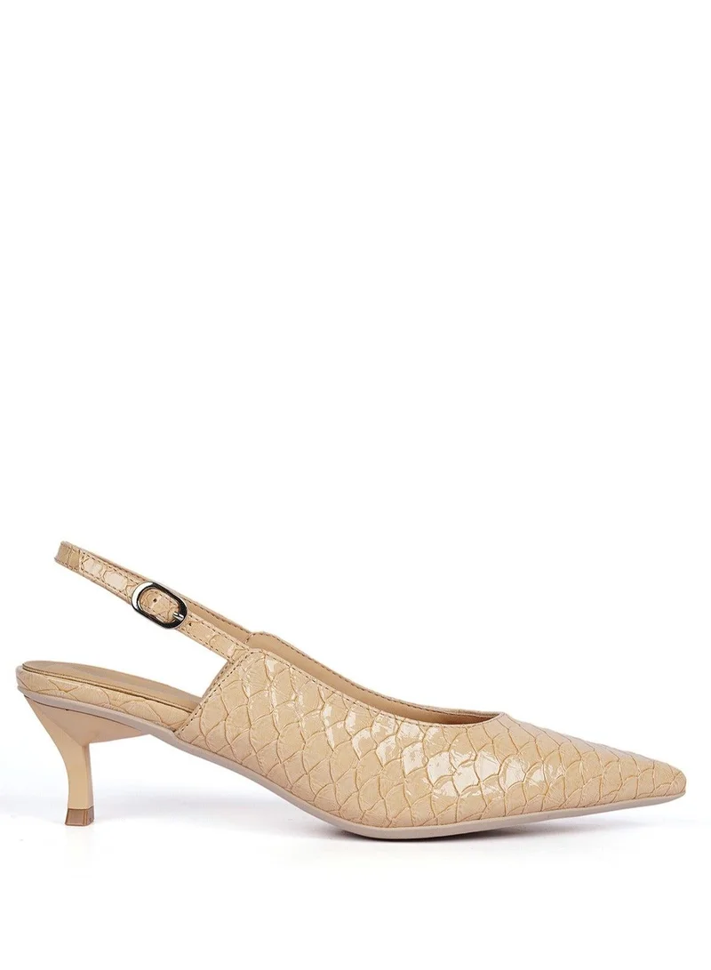 Cuple Sling back Snake print Pumps