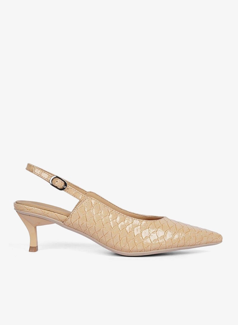Cuple Sling back Snake print Pumps - Image 1