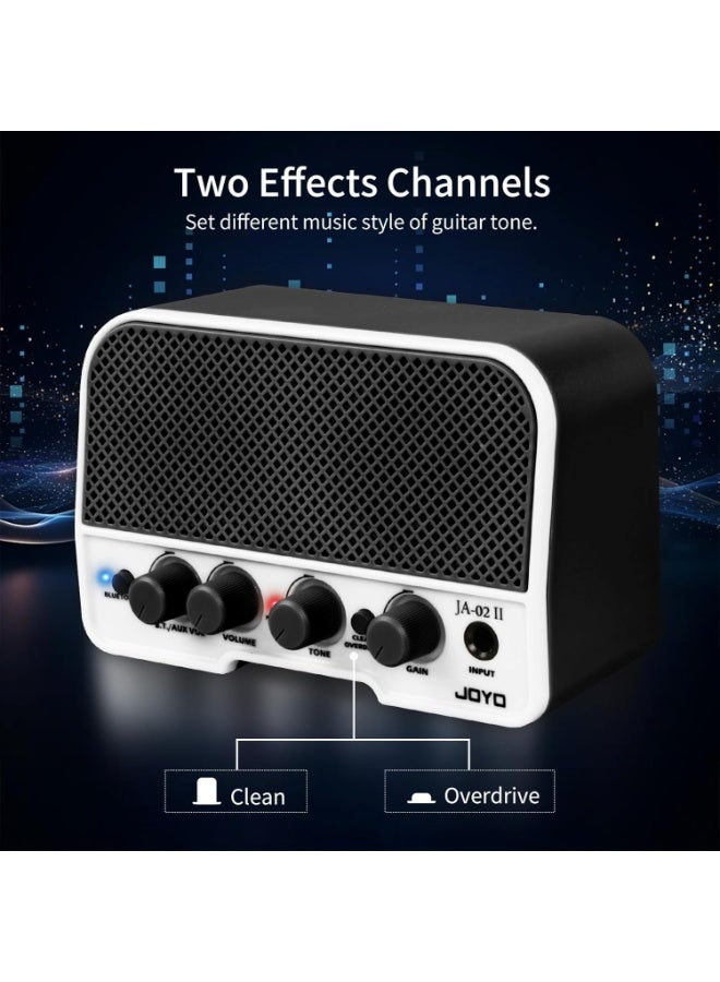 جويو مضخم جيتار كهربائي صغير 5 واط قابل لإعادة الشحن مع بلوتوث 5.0 وقناتي Clean و Overdrive – أمبليفاير تدريب محمول (JA-02 II) - Image 3