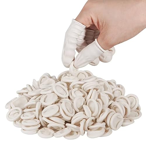 Tifanso (Approx.210 PCS) Latex Finger Cots, Disposable Medium Fingertips Protector Finger Gloves - Image 1