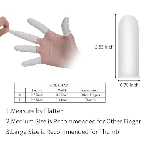 Tifanso (Approx.210 PCS) Latex Finger Cots, Disposable Medium Fingertips Protector Finger Gloves - Image 4