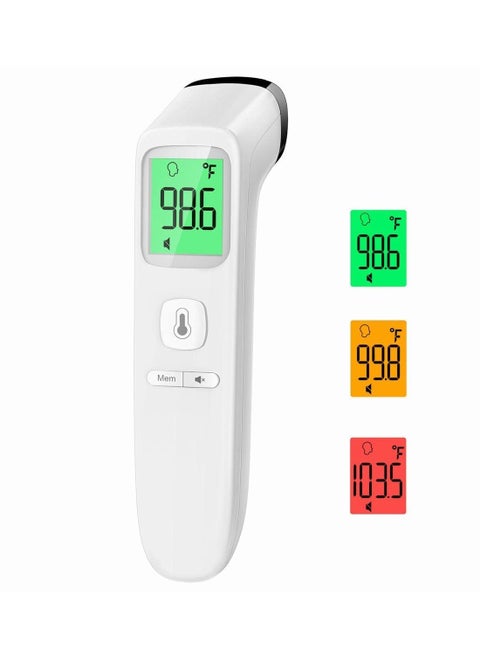 Forehead Thermometer, Baby And Adults Thermometer  With Fever Alarm, LCD Display and Memory Function, Ideal For Whole Family