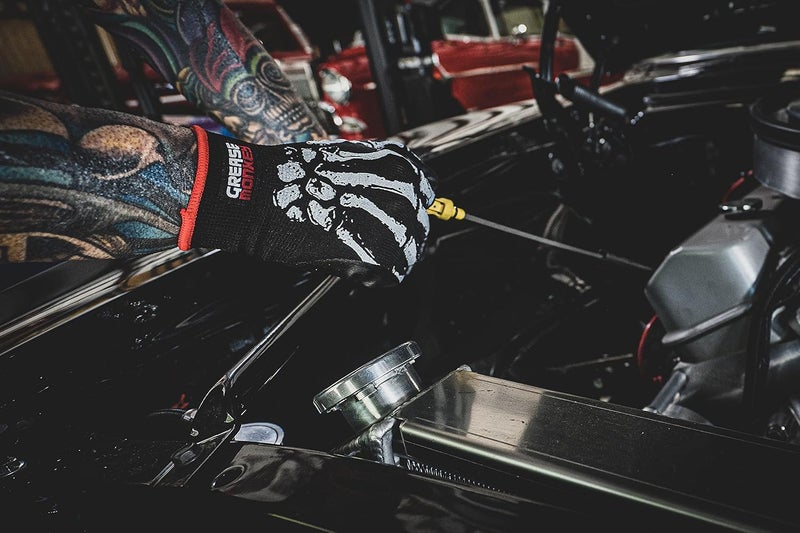 Grease Monkey Bone Series Foam Nitrile Mechanic Gloves with Grip Work Gloves and All Purpose Gloves Bones Medium - Image 4