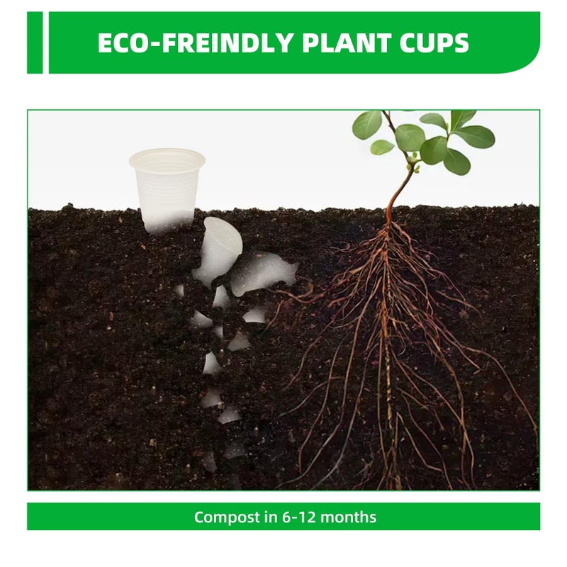 SHAUMN 3 oz Compostable Bathroom Cups 100pcs Disposable Rinse&Mouthwash Cups Small Snack Cups for Kids  Mini Drinking Cups for Party  Picnic  Office - Image 4