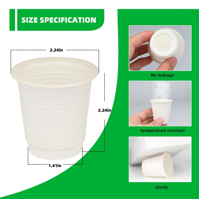 SHAUMN 3 oz Compostable Bathroom Cups 100pcs Disposable Rinse&Mouthwash Cups Small Snack Cups for Kids  Mini Drinking Cups for Party  Picnic  Office - Image 5