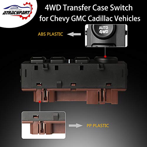 ATRACYPART 4x4 Switch 4WD Wheel Drive Switch for | 2003-2007 Chevy Silverado Suburban Avalanche Tahoe, GMC Sierra Yukon, Cadillac Escalade | Replaces OE# 19259313, 901-072 - Image 4