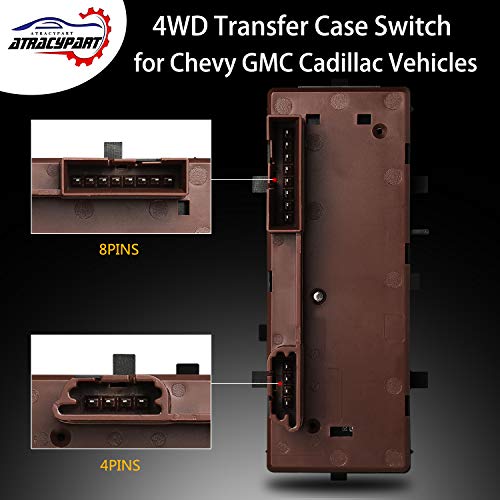 ATRACYPART 4x4 Switch 4WD Wheel Drive Switch for | 2003-2007 Chevy Silverado Suburban Avalanche Tahoe, GMC Sierra Yukon, Cadillac Escalade | Replaces OE# 19259313, 901-072 - Image 5