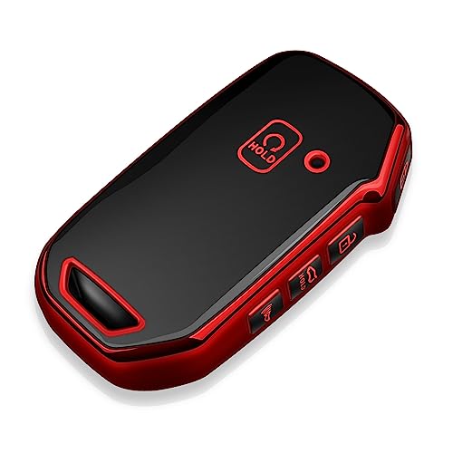 Tukellen for Kia Key Fob Cover,Special Soft TPU Key Case Cover Protector Compatible with Cerato Ceed Forte NIRO Sorento Seltos Sportage Soul Telluride Remote/Smart Key,Key Shell-Red - Image 1
