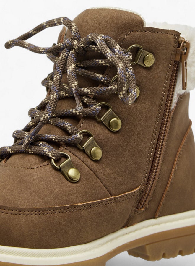 ال بي ال من شو اكسبرس أحذية شتوية مبطنة بالفرو الصناعي مع سحاب - Image 4