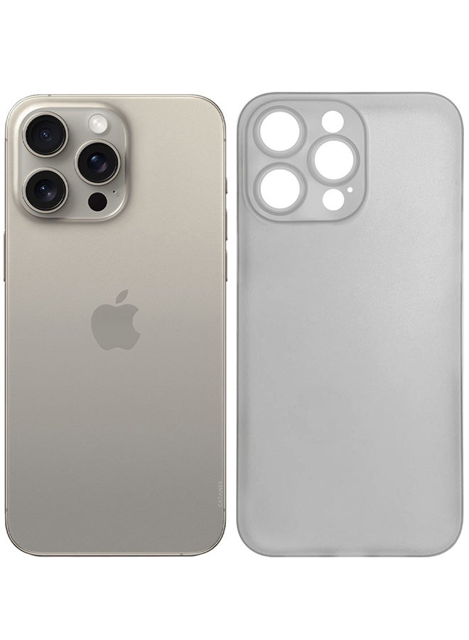 Ultra Thin Case for iPhone 15 Pro Max with 0.3mm Matte Case Cover Air Skin Series Feather-Light Frosted Protective Back Cover - Natural Titanium - Image 2