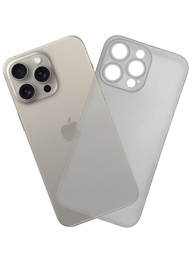 Ultra Thin Case for iPhone 15 Pro Max with 0.3mm Matte Case Cover Air Skin Series Feather-Light Frosted Protective Back Cover - Natural Titanium - Image 3