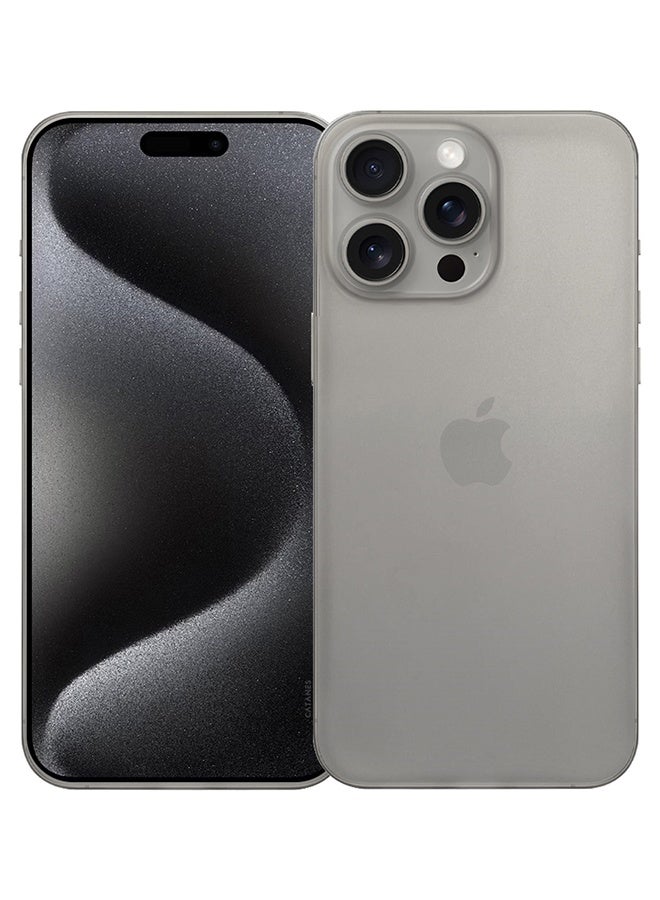 Ultra Thin Case for iPhone 15 Pro Max with 0.3mm Matte Case Cover Air Skin Series Feather-Light Frosted Protective Back Cover - Natural Titanium - Image 5