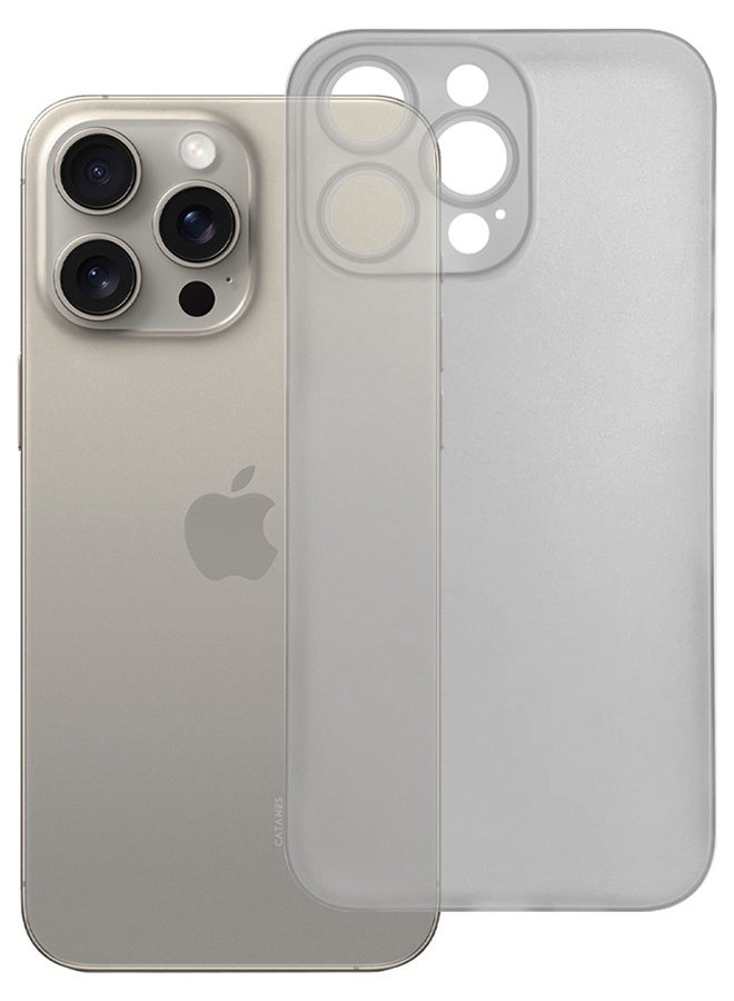 Ultra Thin Case for iPhone 15 Pro Max with 0.3mm Matte Case Cover Air Skin Series Feather-Light Frosted Protective Back Cover - Natural Titanium - Image 1