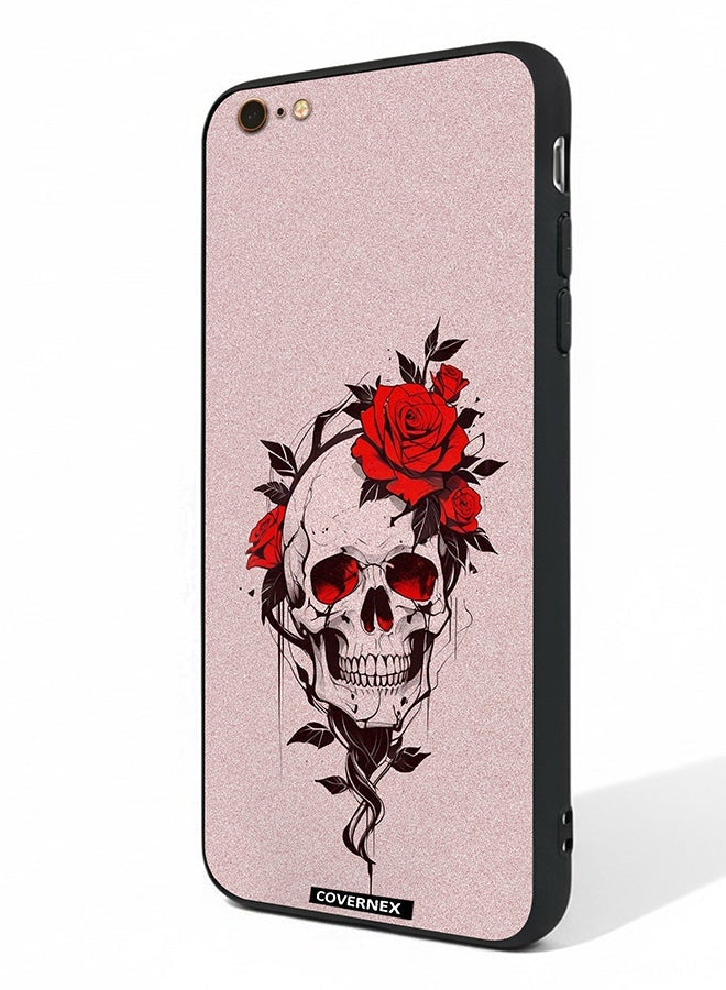 Covernex Apple iPhone 6 Plus Protective Case Cover Printed Featuring Fine Line Art with Rose - Image 1