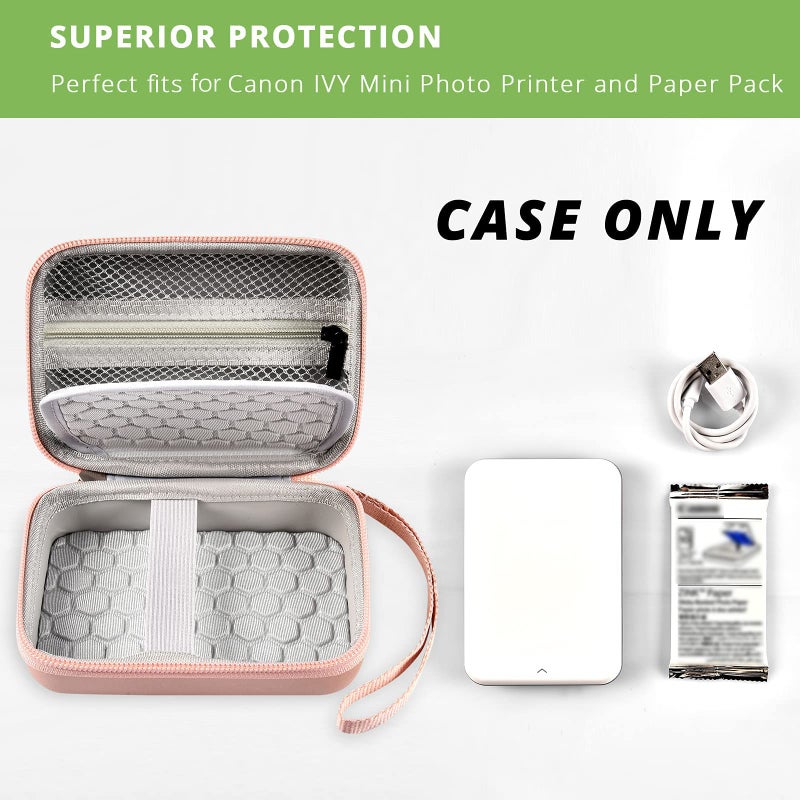ALKOO Protective Case for Canon IVY & CLIQ Series Instant Camera Printers | Compatible with IVY 2, CLIQ+, CLIQ2, CLIQ+2 | Travel Bag with Mesh Pocket for 2x3 Photo Paper & Cable - Image 2