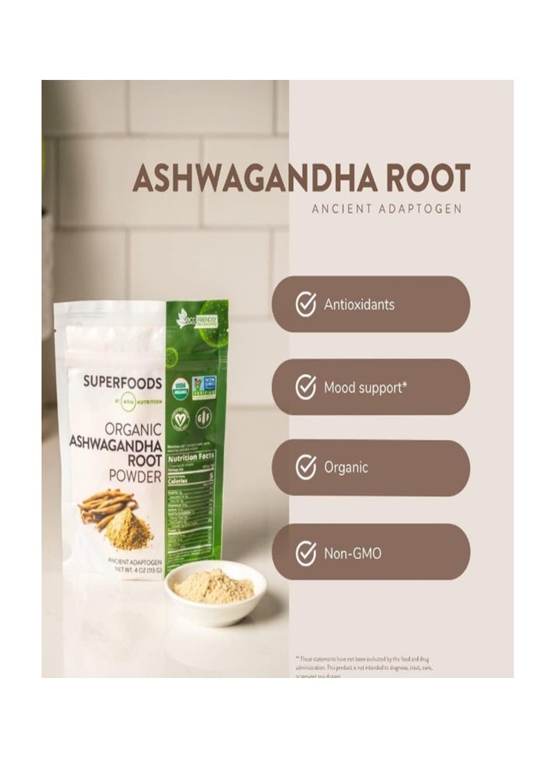 Mrm Super Foods Organic Ashwaganda Roots Powder 4 Oz - Image 2