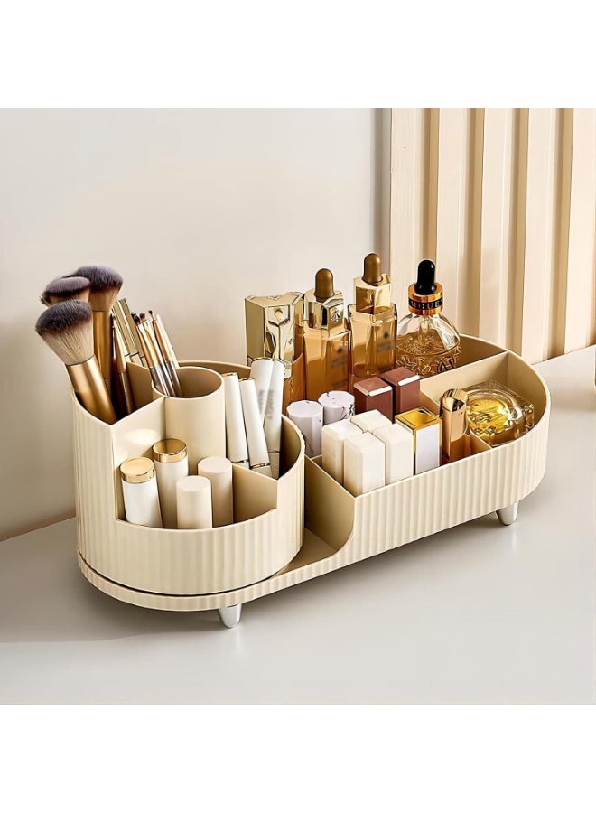 XiuWoo Rotating Makeup Organizer,Makeup Organizer Countertop,Large Capacity Cosmetic Display Case,Skin Care Product Organizer with Rotating makeup Brush Holder Organizer,Makeup organizer for Vanity - Image 4